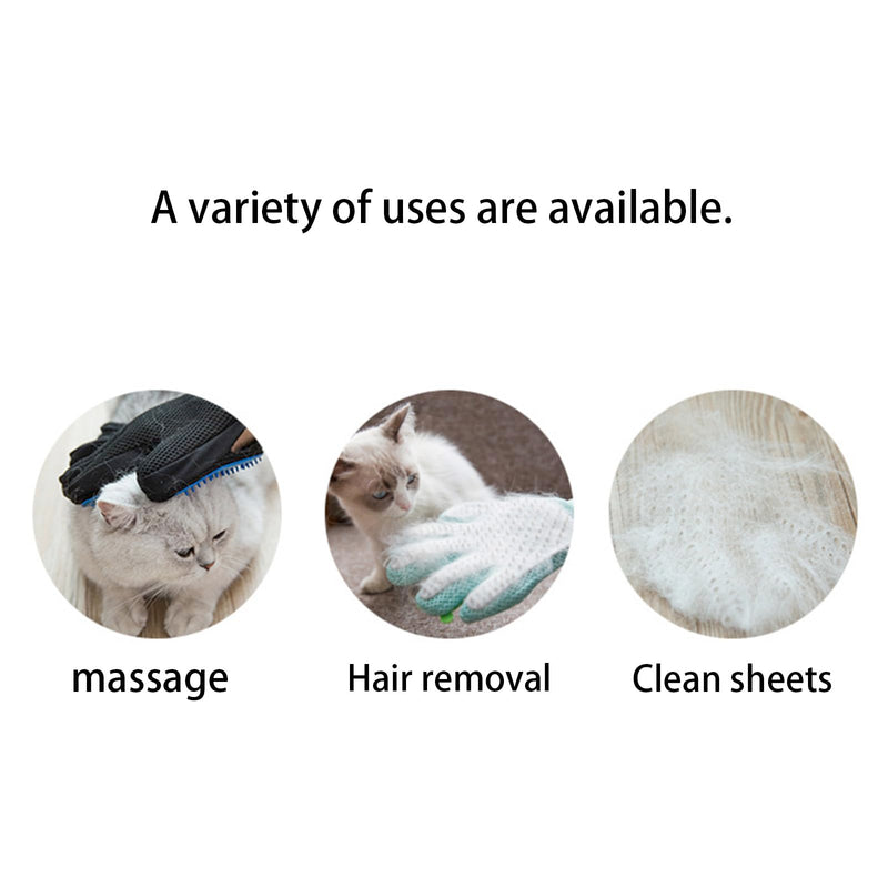 Zoocozy 2 in 1 Pet Hair Removal Glove for Cat Dog, Indoor Cat Grooming Gloves, Pet Washing Brush for Shedding Massage - Double-Sided Available(Brown) Small (1 Pair) Brown