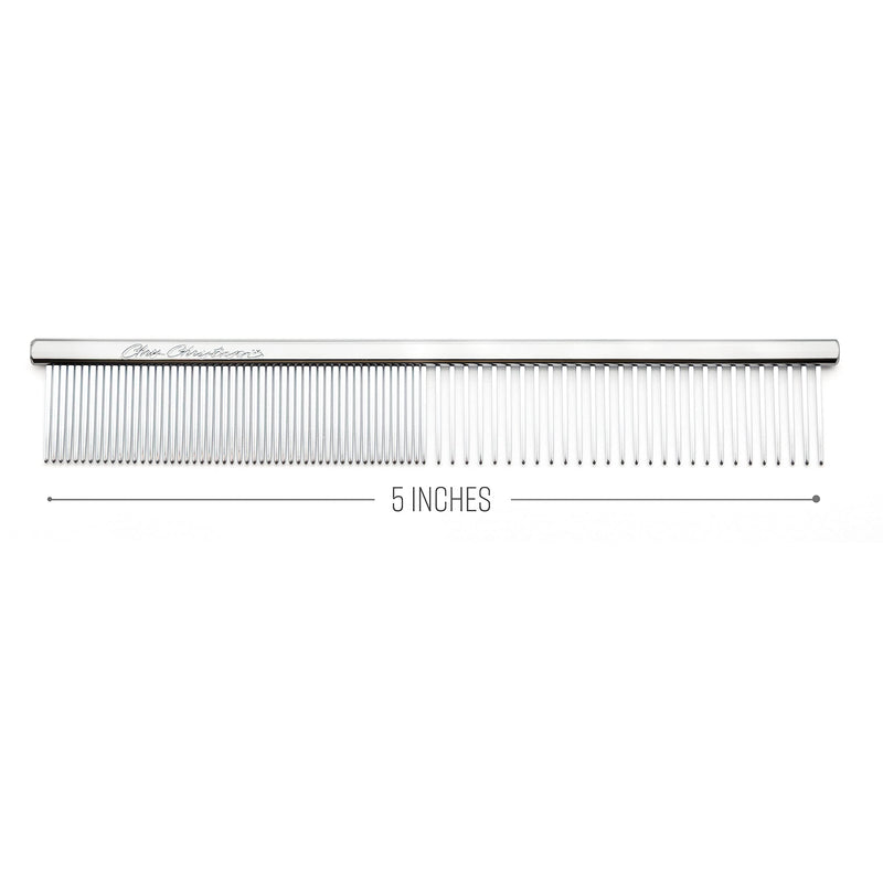 Chris Christensen Buttercomb Bundle - 5 in. Face and Feet Fine/Coarse Comb, 7.5 in. Greyhound Style Fine/Coarse Comb, Stainless Steel, Prevents Friction - PawsPlanet Australia