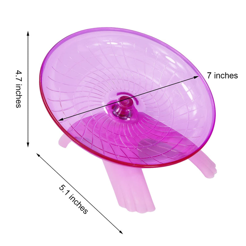 Hamster Flying Saucer Silent Running Exercise Wheel for Gerbil Rat Mouse Hedgehog Small Animals (Pink) Pink - PawsPlanet Australia