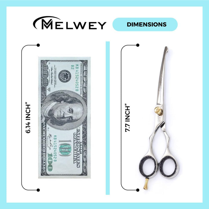 Left-Handed Pet Grooming Scissors Set Pro-Grade Curved Shears for Dogs Cats - Precision Crafted Sharp Blades Comfort Grip - Ideal for Cutting Curving Thinning (LH Round Tip Curved) LH Round Tip Curved - PawsPlanet Australia