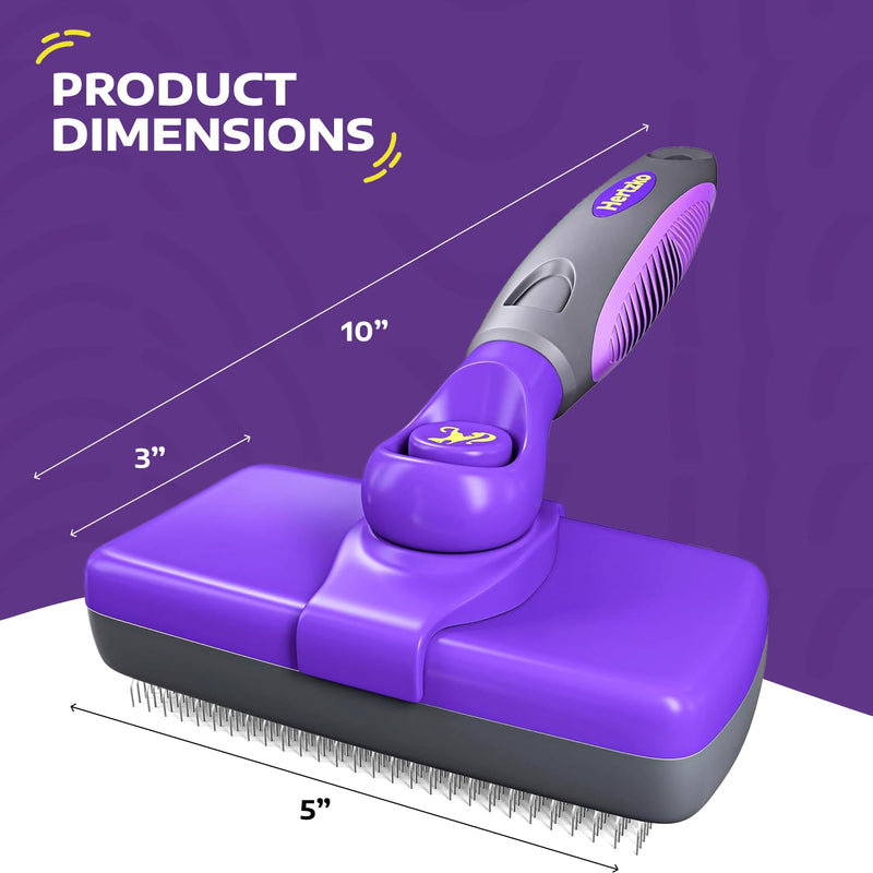 Hertzko Dog Slicker Brush and Dog Hair Remover - Self-Cleaning Brush for Cats and Dogs - Pet Hair Remover Brush for Fur - Gently Removes Mats, Tangles, and Loose Hair - Ideal for Home Use - PawsPlanet Australia