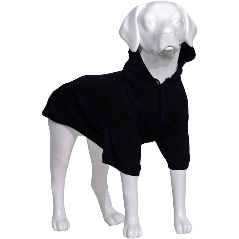 Lovelonglong Blank Basic Hoodie Sweatshirt for Dogs 100% Cotton Fits Small Medium Dachshund Large Dog Black 3XL 3XL (-60lbs)