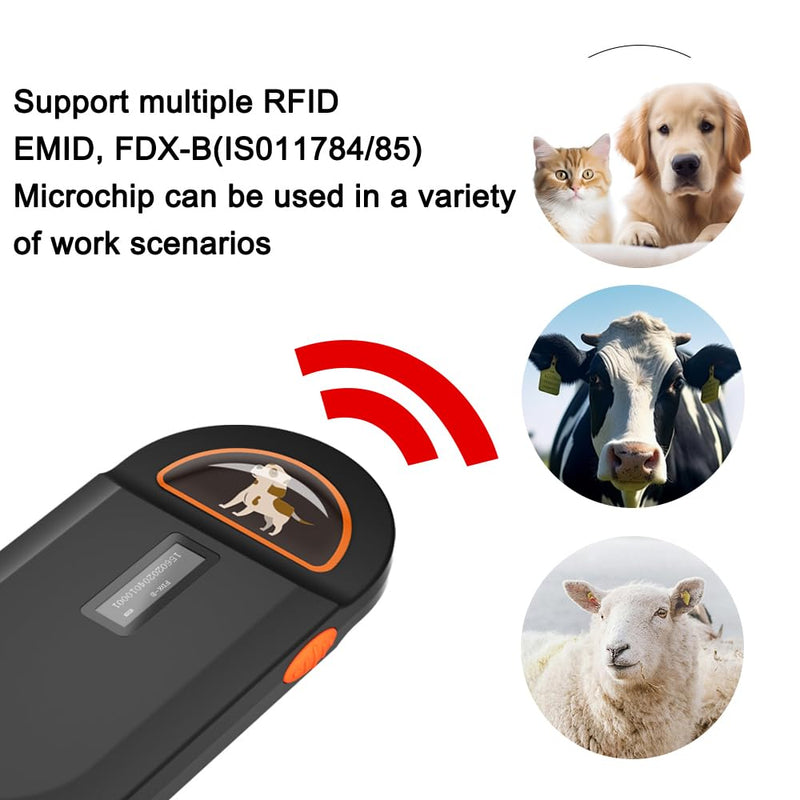 Pet Microchip Scanner, RFID Dog and Cat Microchip Reader, Supports EMID, FDX-B（ISO11784/11785）Microchips, for Animal Management No-bluethooth - PawsPlanet Australia