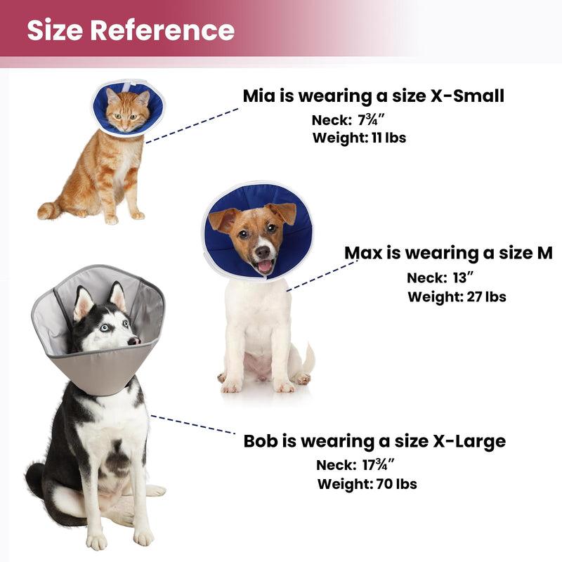 BARKLESS Dog Cone, Soft Cones for Large Dogs After Surgery to Stop Licking, Adjustable Elizabethan Collar for Neuter Surgery, Lightweight Recovery Collar Grey XL