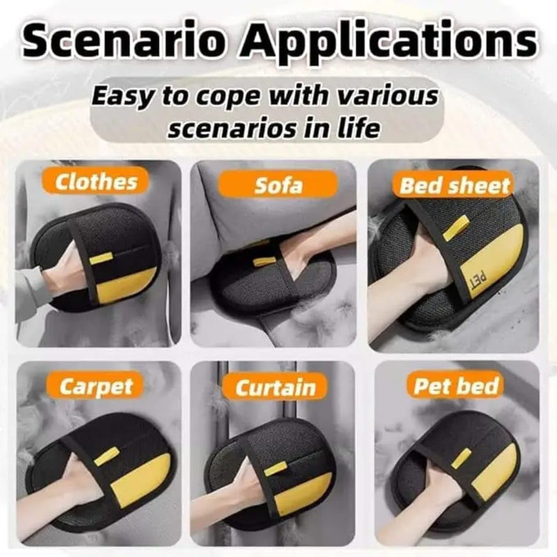 Pet Hair Removal Glove 3 Pack for Dogs & Cats, Reusable Electrostatic Grooming Mitt, 5-Finger Pet Hair Remover for Furniture, Couch, Carpet, Clothes & Car Seat - PawsPlanet Australia