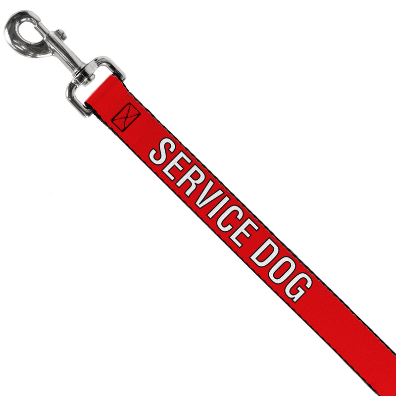 Buckle-Down Pet Leash, Dog Leash, Service Dog Text Red Black White, 4 Feet Long 1.0 Inch Wide 4 Feet Long - 1" Wide - PawsPlanet Australia