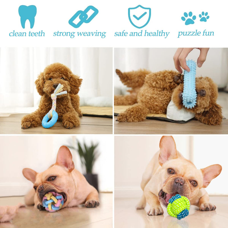 Puppy Teething Chew Toys Dog Rope Toy for Small Dog Interactive Puzzle Puppy Toys Dog Balls Puppy Teething Ring Dog Toys Storage Basket B