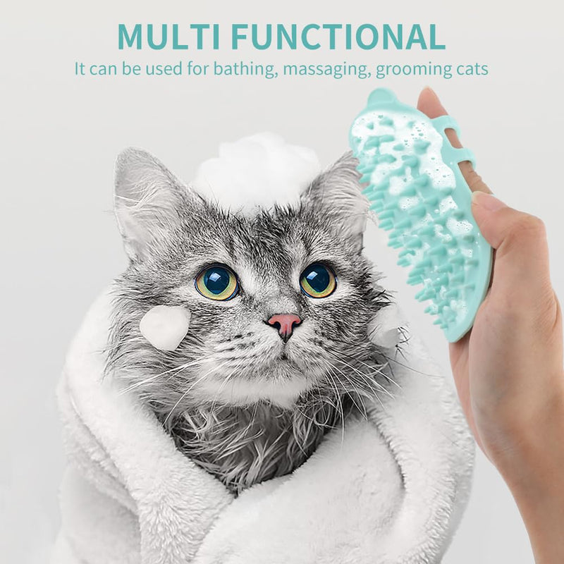 Pet Tickling Artifact, 2pcs Soft Face Scratchers Brush for Cats - Wall Corner Massage Comb for Long & Short Fur Kitten/Puppy (White, Green, size:6.5x4.13inch) - PawsPlanet Australia