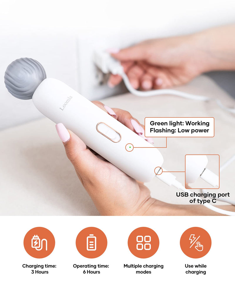 Loomla Dog Nail Grinder Upgraded - Professional 2 Speed Dog Nail Trimmers with Low Noise, USB Rechargeable Pet Nail Grinder, Paws Grooming and Smoothing for Dogs, Cats and Small Animals, White 7.48x3.03x2.32 inch - PawsPlanet Australia
