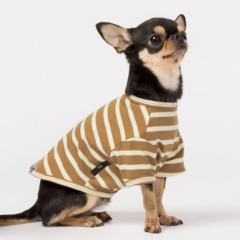 Fitwarm 3 Pack Color Block Striped Dog Shirt, Summer Dog Clothes for Small Dogs, Breathable Lightweight Dog Tshirt, Pet Outfit, Navy Blue, Sea Green, Brown, Large Navy Blue-Sea Green-Brown - PawsPlanet Australia
