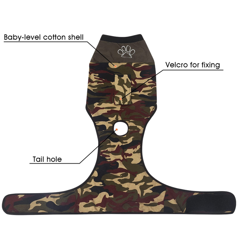 Jiupety Dog Recovery Suit Adjustable, Dog Bodysuit for Abdominal Wound After Surgery, Substitute E-Collar, 3XL Size, Anti-Licking Surgical Dog Onesies, Camo. XXX-Large - PawsPlanet Australia