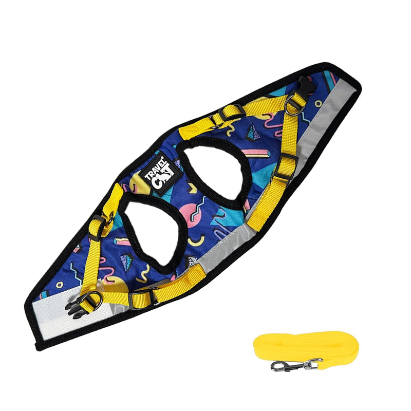 Travel Cat Harness and Leash Set - Adjustable Fit Harness and Reflective Strap - Comfort Walking Vest for Kitten for Outdoor Walking, Hiking (Medium, 90s Cat) Medium - PawsPlanet Australia