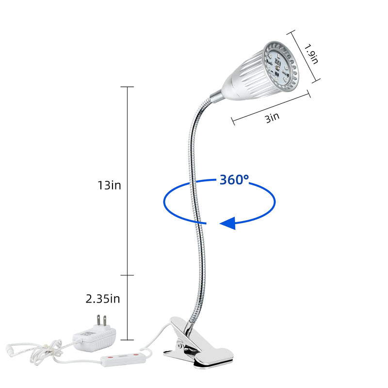 REPTILAMP UVA UVB Reptile Light with Timer, LED UV Lamp Replacement for 26 Watts UVB5.0 UVB10.0 CFL Bulb Silver - PawsPlanet Australia