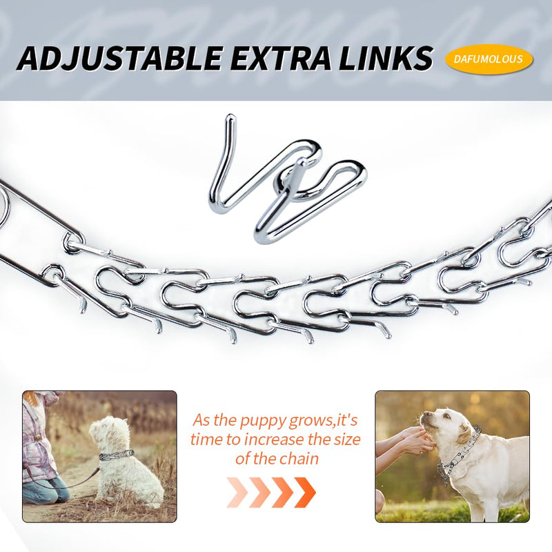 Chrome Plated Prong Dog Collar,no Pull Dog Prong Collar with Spikes,Choke Collar for Dogs Pinch Training Collar (2.5 * 17in) 2.5*17in - PawsPlanet Australia