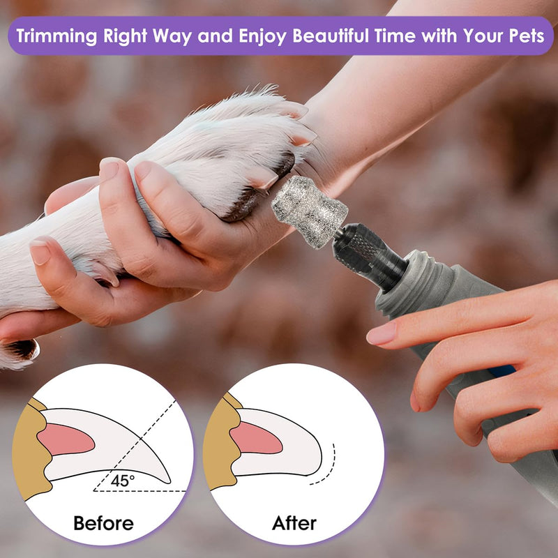 Dog Nail Grinder for Dremel - Safe and Painless Nail Trimmer Bits - 1/8" Pet Nail Grinder Wheel Work with Dremel Sanding Drums for Large Medium Small Dogs&Pets Nails Care Classic E - PawsPlanet Australia