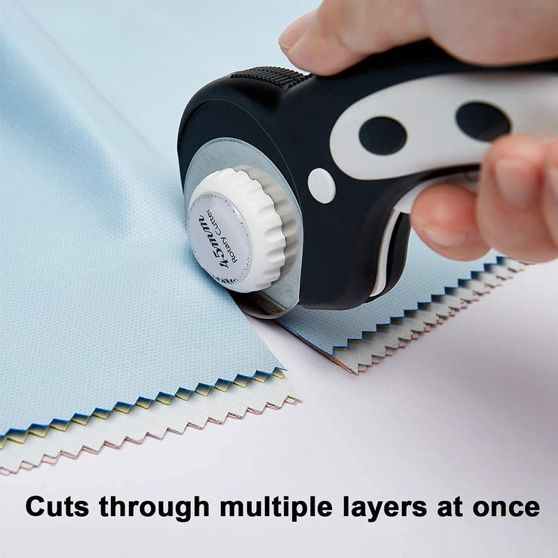 HEADLEY TOOLS 45mm Rotary Cutter Blades 10 Pack Fits Olfa, Fiskars, Replacement Rotary Blade for Arts Crafts Quilting Scrapbooking Sewing, Sharp and Durable 45mm 10pcs