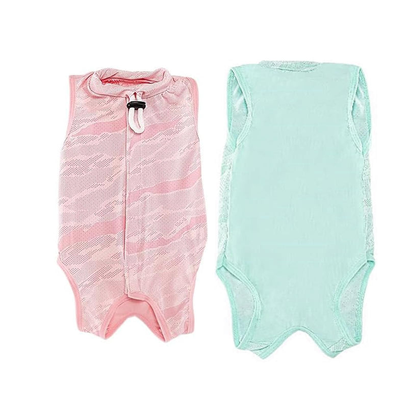 Pack of 2 Cat Bodysuit After Surgery, Comfortable and Breathable Recovery Suit Op Body Cat Castration Spay Weaning Lick Protection Suit Cat Clothing for Cat Body Surgery (Pink+Blue) (L) L