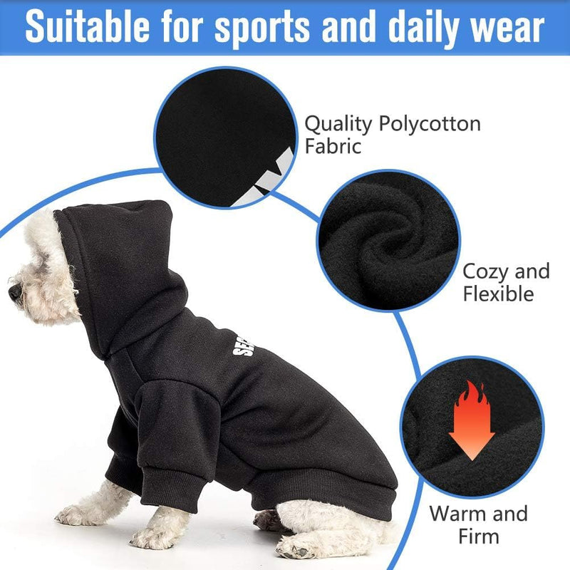 SCENEREAL Security Dog Hoodie Sweaters for Small Medium Large Dogs, Brushed Fleece Dog Clothes with Hat,Soft Cotton Winter Spring Coat All Weather Clothes, Classic Halloween Costume with Leash Hole XXX-Large Black (SECURITY Printed)