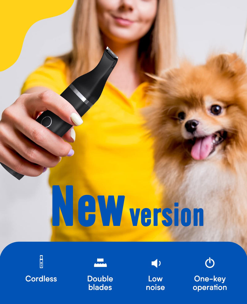 oneisall Dog Paw Trimmer,Corldless Paw Trimmer for Dogs with Double Blades,Quiet 2 Speed Small Dog Grooming Clippers for Paws, Eyes, Ears, Face, Rump - PawsPlanet Australia