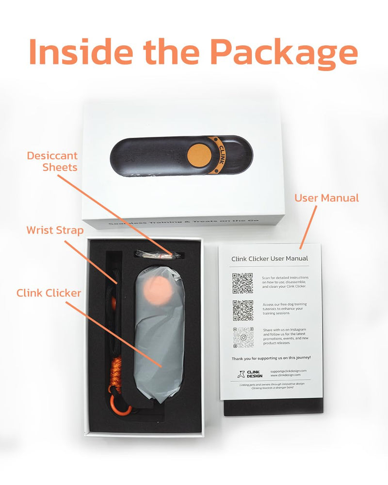 Clink Design Clicker Dog Trainer & Dog Treat Pouch Alternative Dual Use 2 in 1 Dog Clicker for Training - Durable, Light (2.36 oz), Easy to Clean & Handle, Fast to Fill, Innovative Design, Black - PawsPlanet Australia