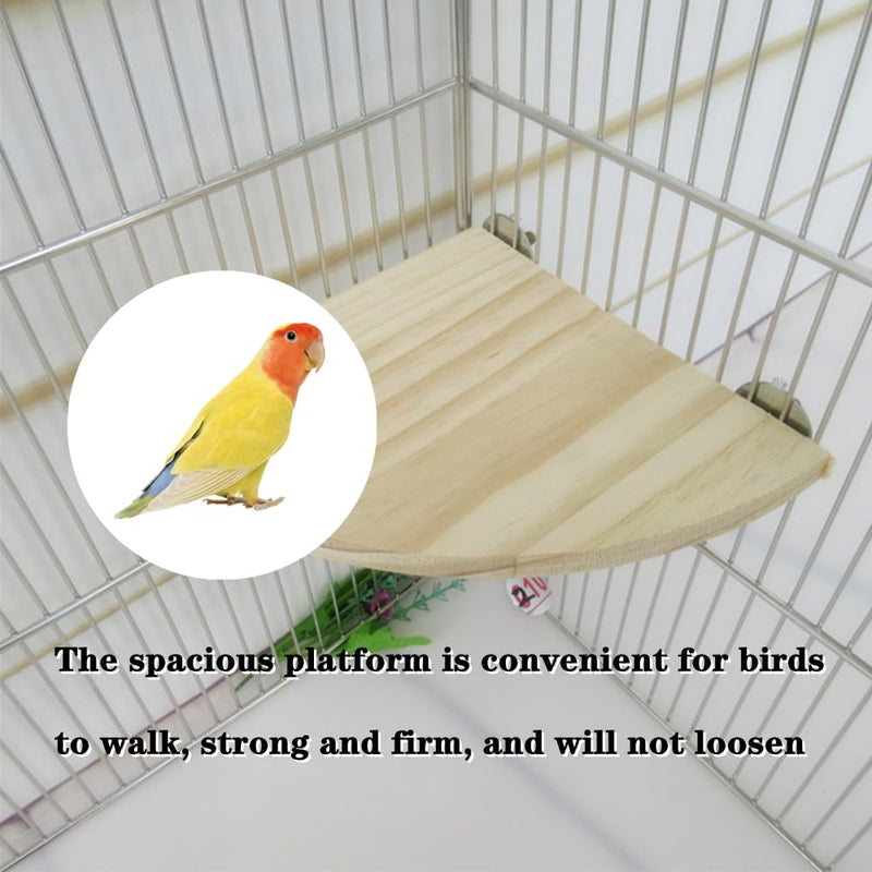 2 PCS Bird Wood Platform Sturdy Pet Platform Pet Perch Parrot Perch Fan Shaped Bird Perches Climbing Platform Bird Cage Accessories for Small Animals - PawsPlanet Australia