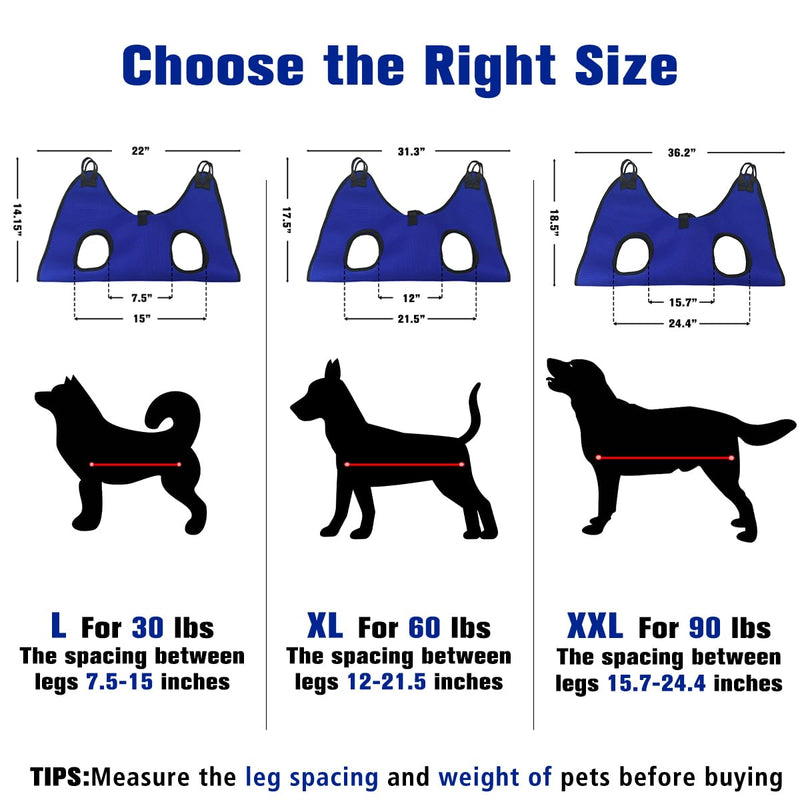 Pet Dog Grooming Hammock for Nail Trimming,Dog Restraint Hanging Harness for Nail Clipping,Dog Grooming Sling for Large Dogs with Nail Clippers/Nail File/Pet Comb,Claw Care(XXL for 90lb) XXL for 90 LB - PawsPlanet Australia