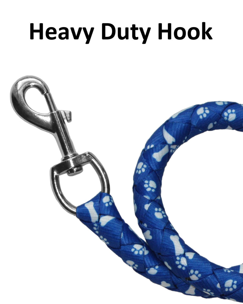 Durable Dog Leash for Small, Medium and Large Dogs - Heavy-Duty Nylon Leash for Comfort and Control - Perfect for Walking, Running, and Training (Blue, 4 Feet) Bone Blue - PawsPlanet Australia