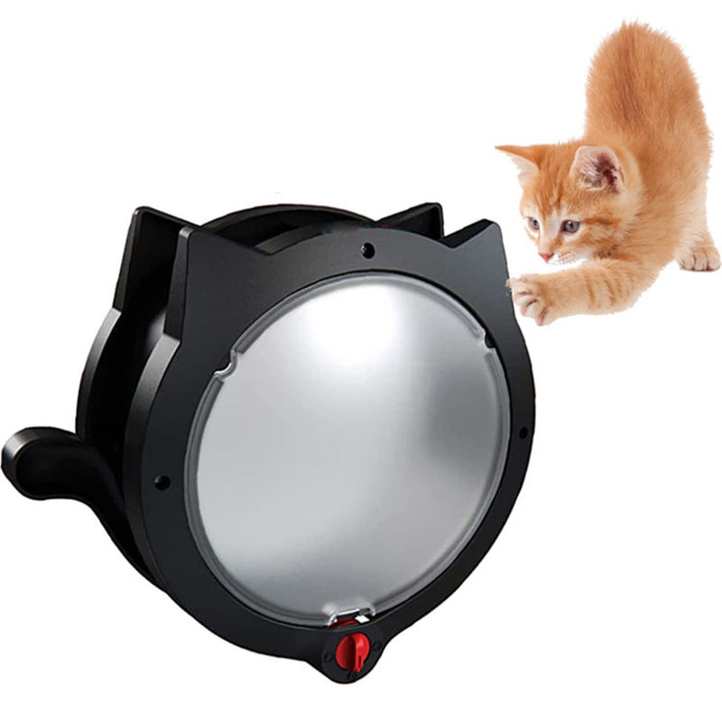Cyrank Black Cat Door, Magnetic 4 Locking Modes Safe Plastic Automatic Cat Flap Door for Interior Exterior Doors - PawsPlanet Australia
