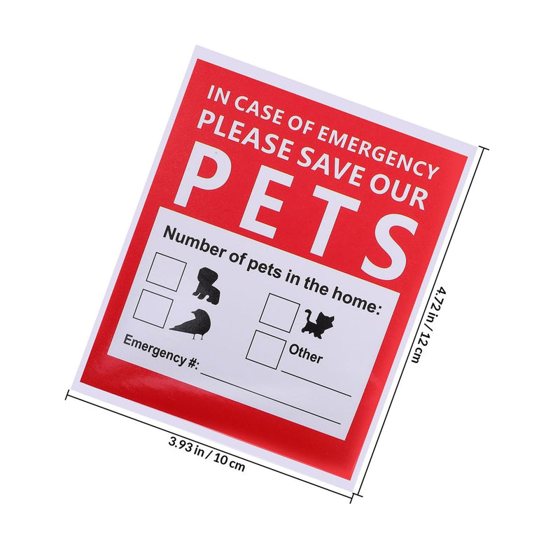PRETYZOOM Rescue Stickers for Your Pet - Self-Adhesive - 10 Red - Easy to Use and Protects in Emergency Situations for Home Pets