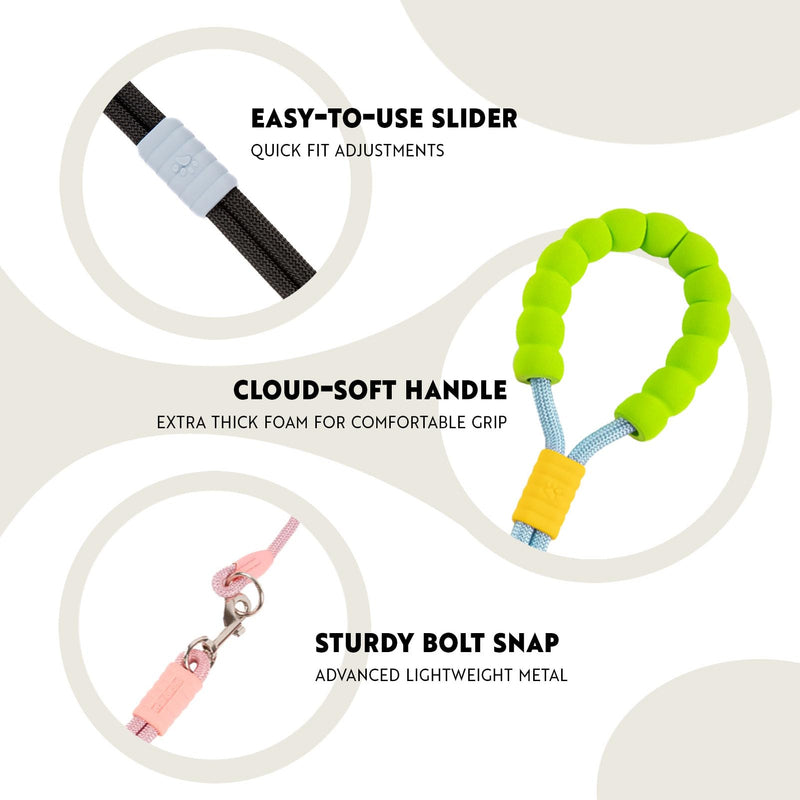 Hands Free Dog Leash for 2 Dogs, Small and Medium Breed Fit, Double Dog Leash with Adjustable Length Split Leads and Padded Handles, Crossbody or Waist Wear Cosmo Two Dogs - PawsPlanet Australia