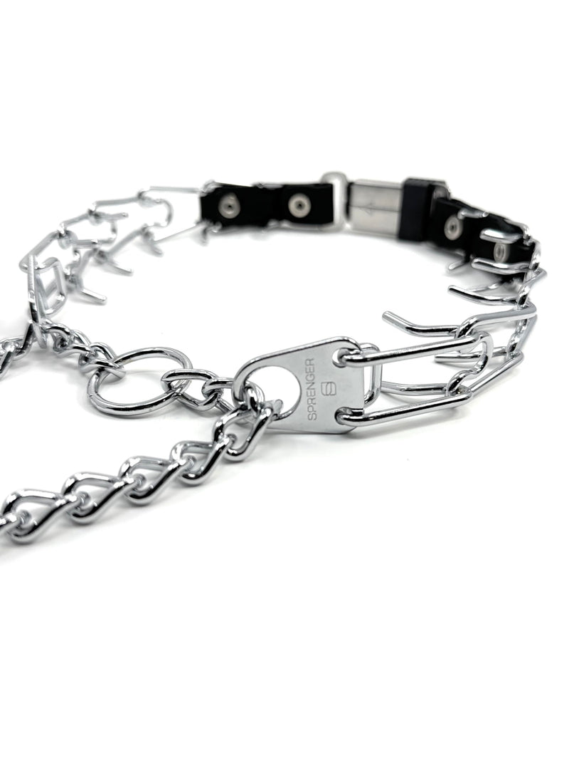 Herm Sprenger Prong Collar for Dog Training with Easy Quick Release Cliclock & Swivel Ring - German Made Dog Collar with Chrome Plated Stainless Steel 2.25mm Prongs for Small/Medium Dogs (13-19" Neck) Small/Medium (13-19" Neck, 2.25mm Links) - PawsPlanet Australia