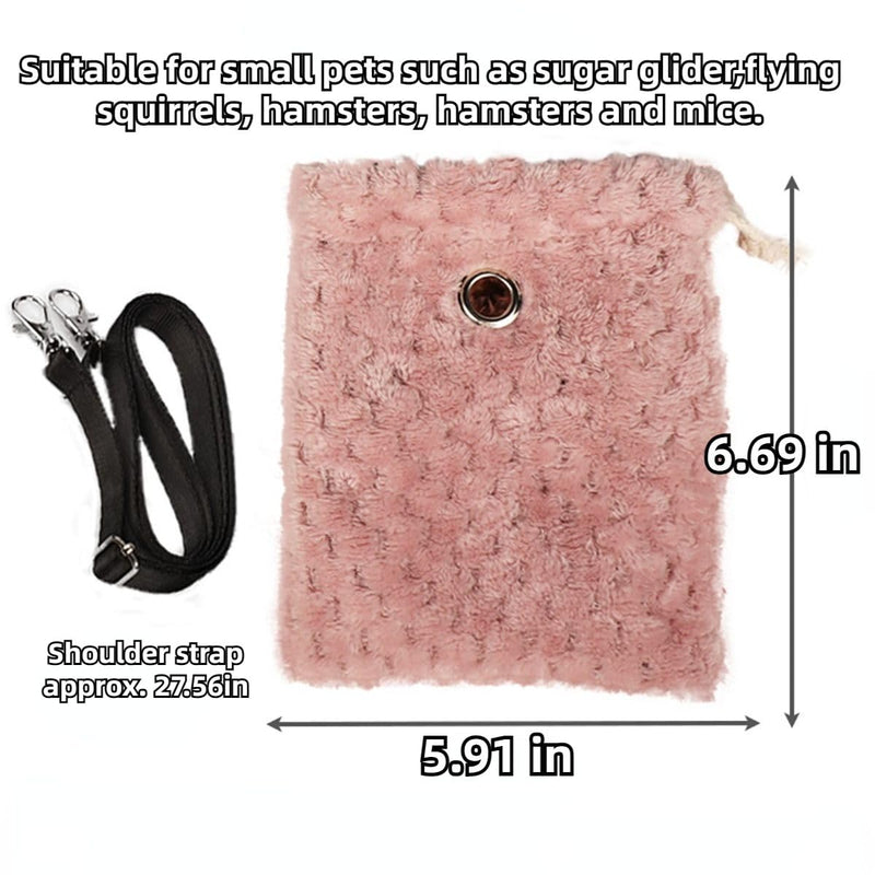 Sugar Glider Bonding Pouch - Soft Sleeping Pouch with Breathable Vent & Drawstring Portable Travel Bag Small Animal Carrier for Sugar Glider Squirrel Hamster Rats Hedgehog Bird Parrot (Grey) Grey