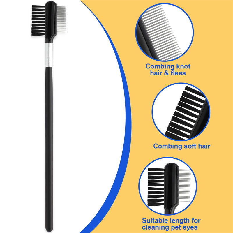 Pets Grooming Comb Kit for Small Dogs Puppies for Tear Stain Remover, 2-in-1 with Round Teeth to Remove Knots Crust Mucus by - PawsPlanet Australia