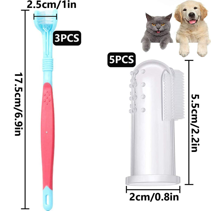 Pack of 8 Finger Toothbrush for Small Pets - Dogs and Cats