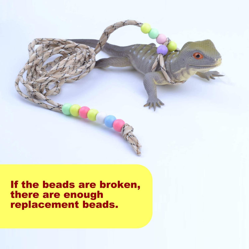 Adjustable Reptile Training Lead Harness Leash Nylon Rope for Lizard Crested Gecko Chameleon Guinea Pig Ferrets Hamster Rats (Brown) Brown