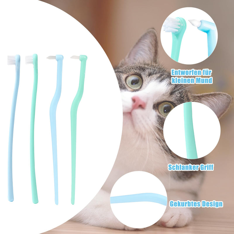 9 Piece Dog Toothbrush Cat, Dental Care Set with Round Head and Pointed Head Brushes, Finger Toothbrushes, Pet Oral Care, for Daily Teeth Cleaning of Dogs and Cats
