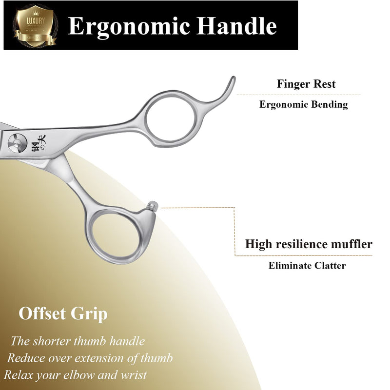 Dog Professional Grooming Scissors, Pets Body & Facial Trimmer, 7" Titanium Cat Thinning Shears, Stainless Steel with Round Tip for Long, Medium, Short, Thick, Wiry, Curly Hair 7" Devil Shear - PawsPlanet Australia