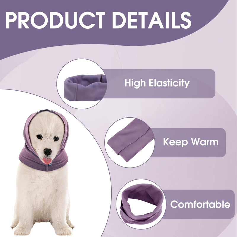 Dog Ear Cover for Anxiety Relief Grooming Drying Recovery, for Dogs Calming Snood Ear Protectors Soft Ear Muffs and Earmuff Head Wrap Dogs Hearing Protection (Purple) Purple