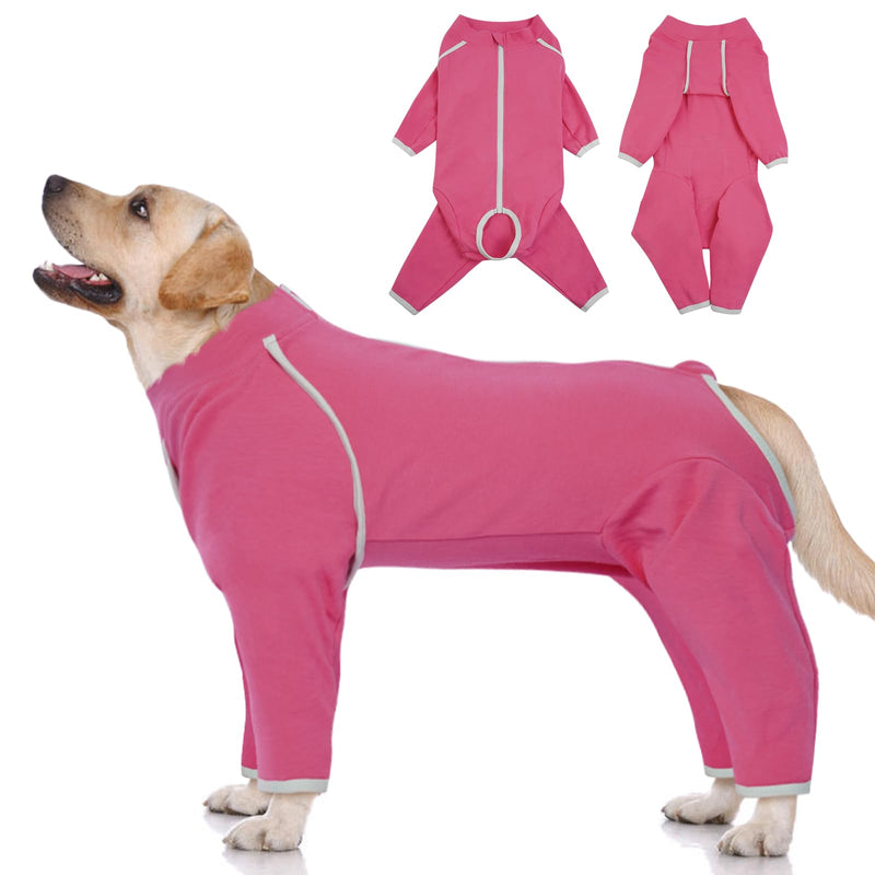 Surgical Onesie for Dogs - Rose, XLarge - Dog Surgical Recovery Suit Male, Dog Pajamas with Long Sleeves, Abdominal Wound Bandages Surgical Suit for Female Dogs Spay - Beagle, Corgi X-Large(Back:20.5")