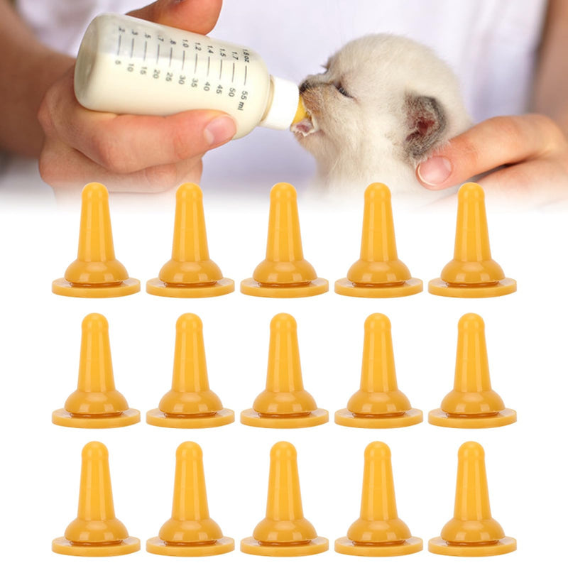 15 pcs Silicone Pet Breastfeeding Teats, Soft, Safe Pet Bottle Teats, Non-Collapsing, Rabbit and Kitten Bottle Teats for Cats and Dogs