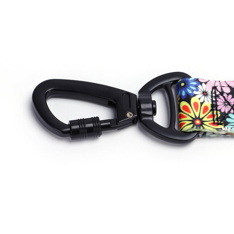 Dog Leash, Short Traffic Leash for Dogs, Heavy Duty Floral Pattern Female Safety Nylon Training Dog Leash for Medium & Large Dogs (23inch, Skull) 23inch - PawsPlanet Australia