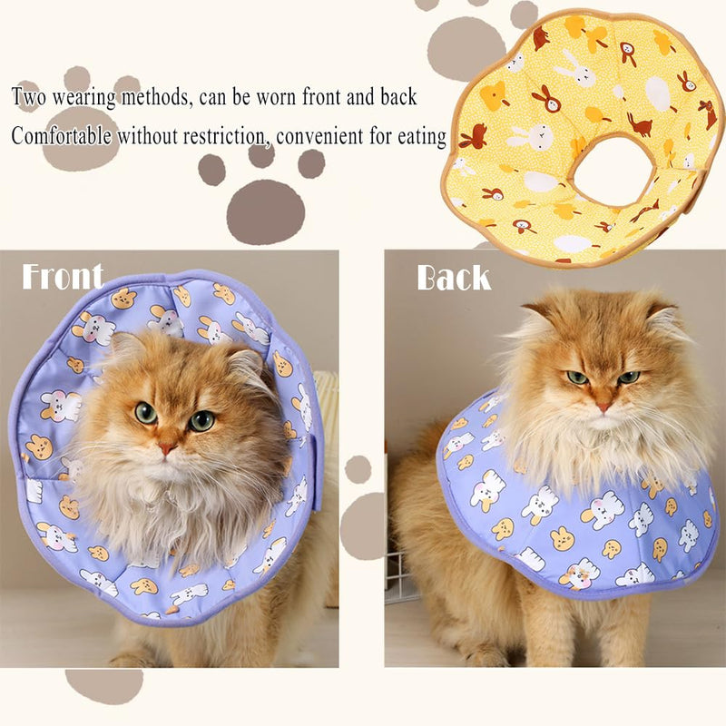 Cute soft cone for cats, easy to clean cat recovery collar, adjustable soft cat cone, cats cones to stop licking, suitable for postoperative care and daily use (18-21cm neck circumference).