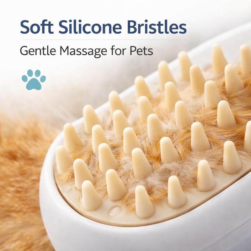 Electric Cat Grooming Brush with Spray, Rechargeable Pet Deshedding Comb, Self Cleaning Hair Removal Brush for Long & Short Hair Pets