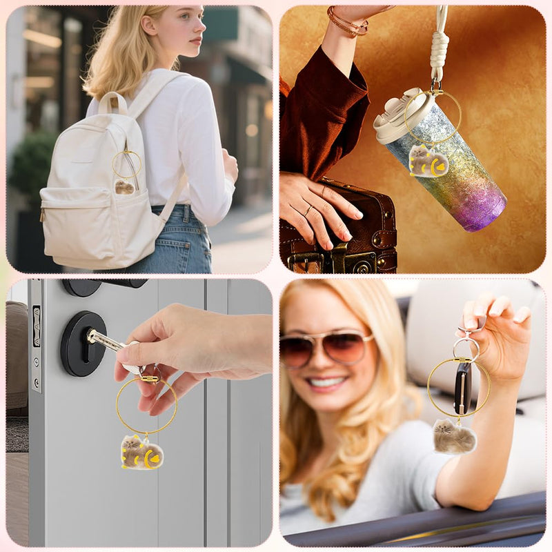 PUXING 5pcs Cat Fur Storage Bottle Cat Hair Keychain Cats Hair Holder Keychain Bottle Pendants Capsule Toys Pet Hairs Container with Tweezers/Comb(Color:B) B