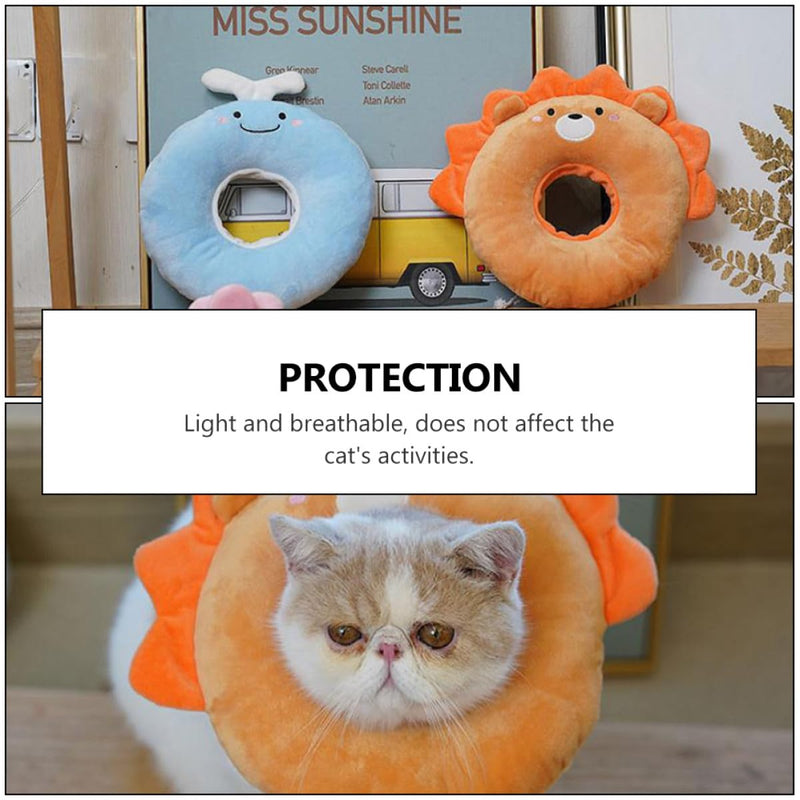 TOYANDONA Recovery Collar for Cats in Cartoon Shape Made of Polyester and PP. Soft and Comfortable. Protects against licking and scratching after surgery and injuries.