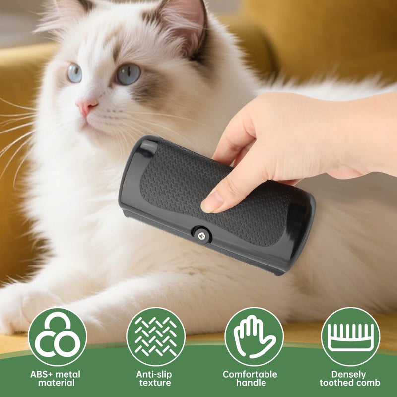 Deshedding Dog Brush Pets Shedding & Grooming Tools with 1 Steel Comb Pet Hair Removal Tool for Cats, Dogs, Horses(Color:Black) black - PawsPlanet Australia