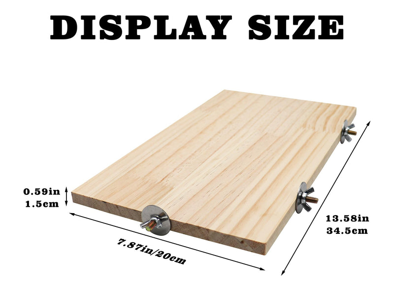 13.6×7.9 Inches Large Bird Perch Stand Platform, Natural Wooden Small Animals Cage Accessories, Rectangle Stand Perch Shelf for Parrot Parakeet Cockatiel Rat Hamster Guinea Pig Conure Chinchillas 13.6 × 7.9 Inches - PawsPlanet Australia