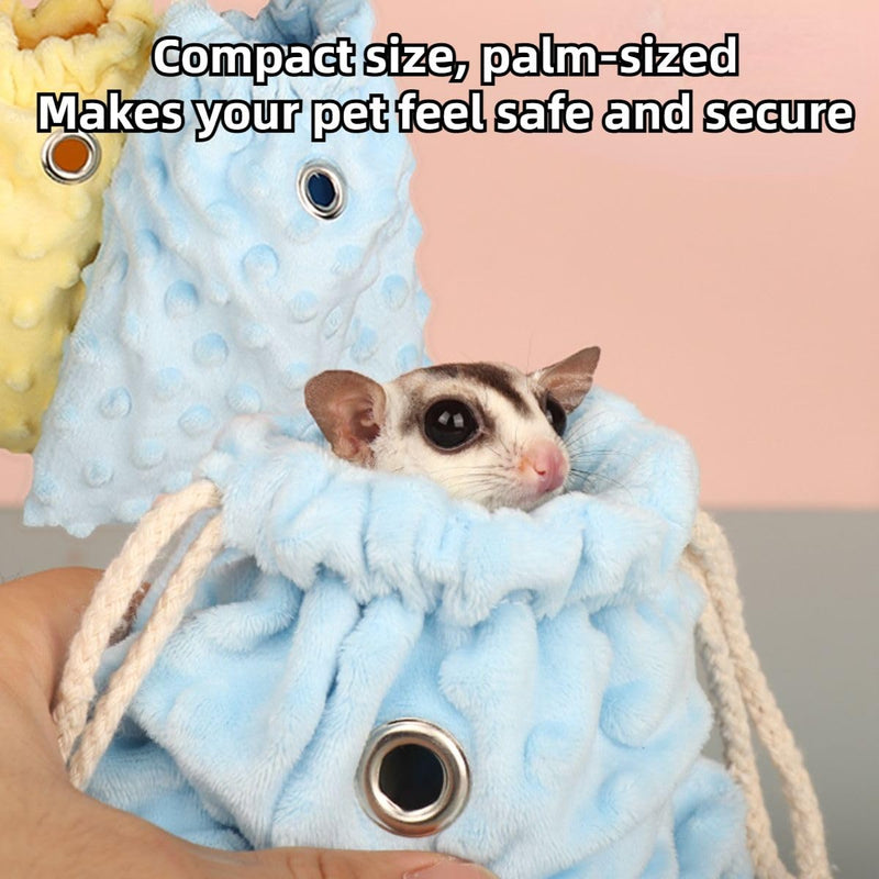 Sugar Glider Bonding Pouch - Soft Sleeping Pouch with Breathable Vent & Drawstring Portable Travel Bag Small Animal Carrier for Sugar Glider Squirrel Hamster Rats Hedgehog Bird Parrot (Grey) Grey