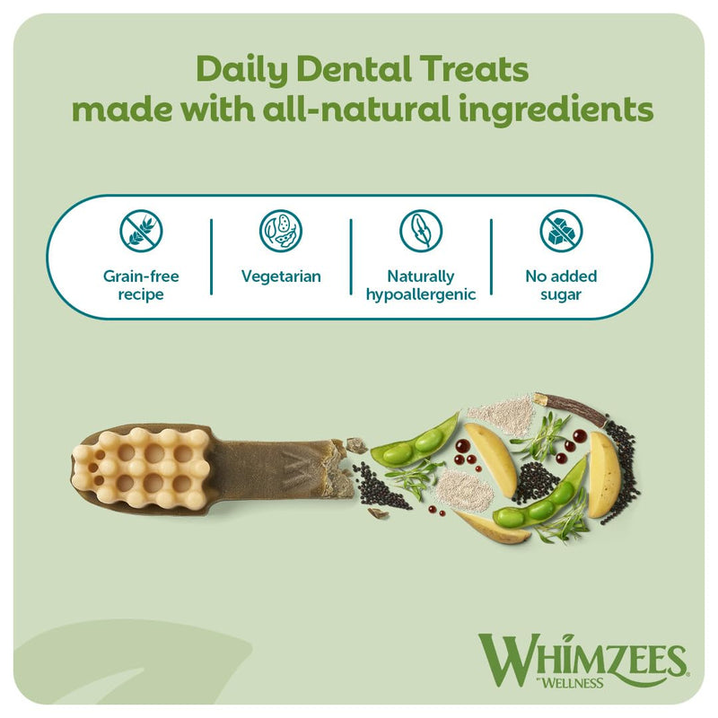 WHIMZEES Toothbrush XS, 48 Pieces – Dog Dental Stix, Size XS, Dog Dental Sticks for Extra Small Breeds, Natural and Grain Free, Rawhide-Free, Vegetarian, No Added Sugar Tasteless Toothbrush XS 360 g (Pack of 1)