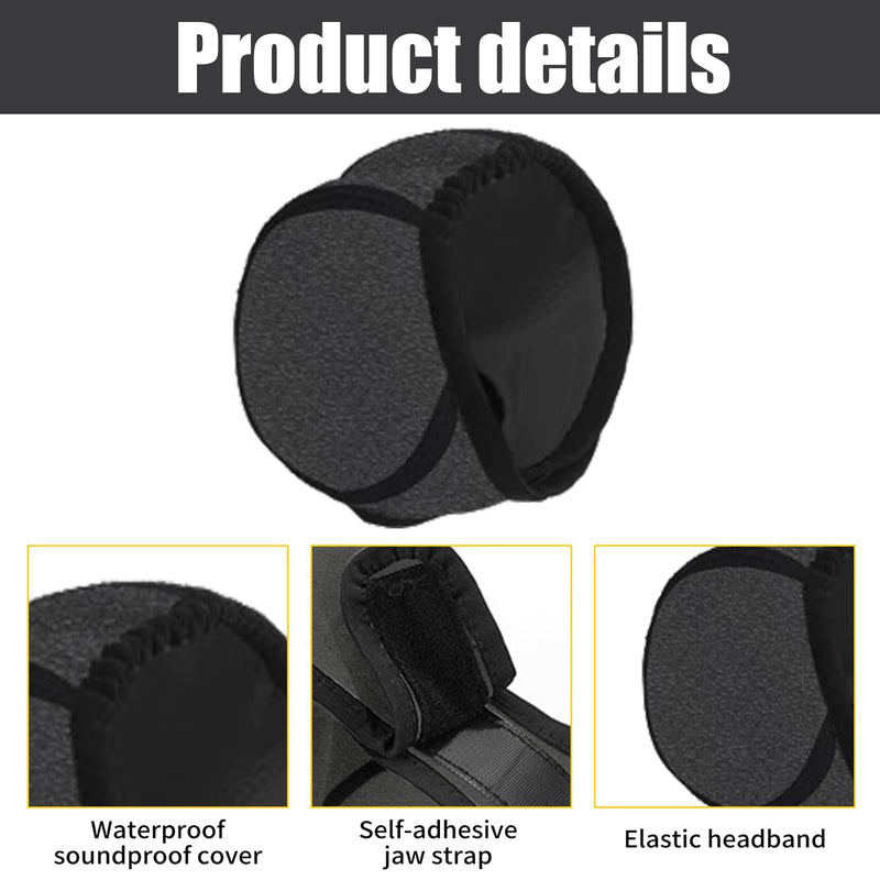 Dog Snood Swim Ear Protectors,Grey Comfort Dog Snood Ear Protector Waterproof Adjustable Dogs Ears Muffs Noise Protection for Anxiety Thunder Fireworks Bath Grooming for Small Medium Dogs(S)